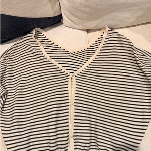 ba&sh Black and Cream Striped Sweater - Elsy Backless Sweater